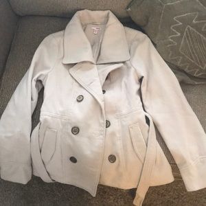 Cream colored Bongo pea coat Sz large